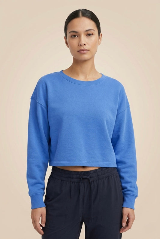 Periwinkle Blue Cropped Crewneck Sweatshirt