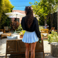 Blue Cloud-Puff Mini Skirt